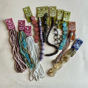 NEW NOS Bead Gallery strung beads & chains lot of 11 packs